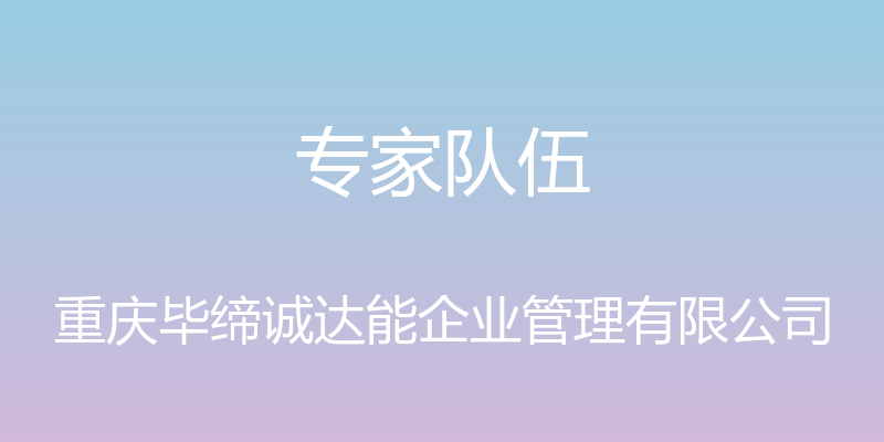 专家队伍 - 重庆毕缔诚达能企业管理有限公司